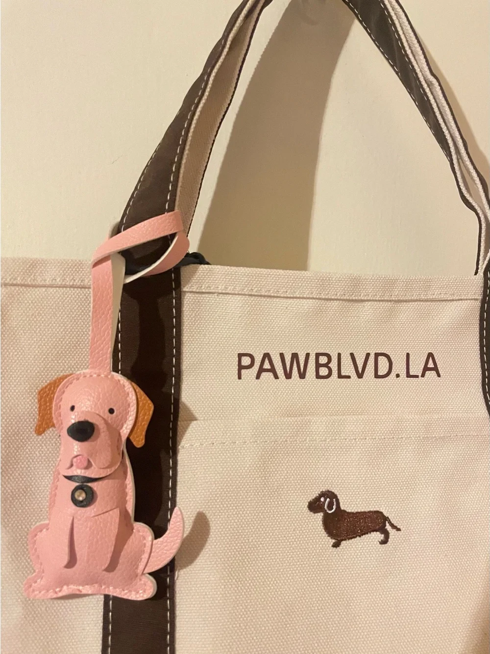 Faux Leather Dog Charm Keychains